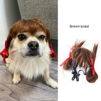 HKM-5272381 Colorful Pet Wig Collection for Cats - Variety of Styles, Suitable for Halloween and Ghost Festivals, Adjustable Fit
