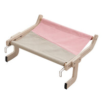HKM-5272509 Cat Hanging Bed for Balcony or Window - Wooden Cat Hammock with Grey Powder Finish, 470x395x215MM