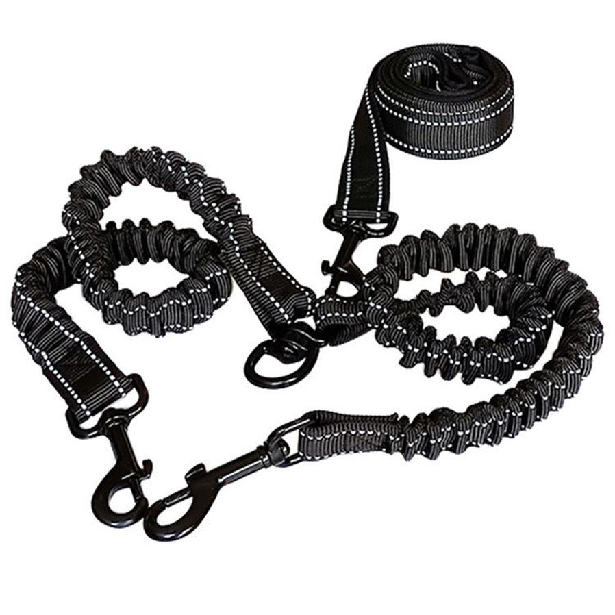HKM-527251 Hyena Polyester Dog Leash with Zinc Alloy Hardware - 50cm Double Head Pull, 100cm Traction Rope