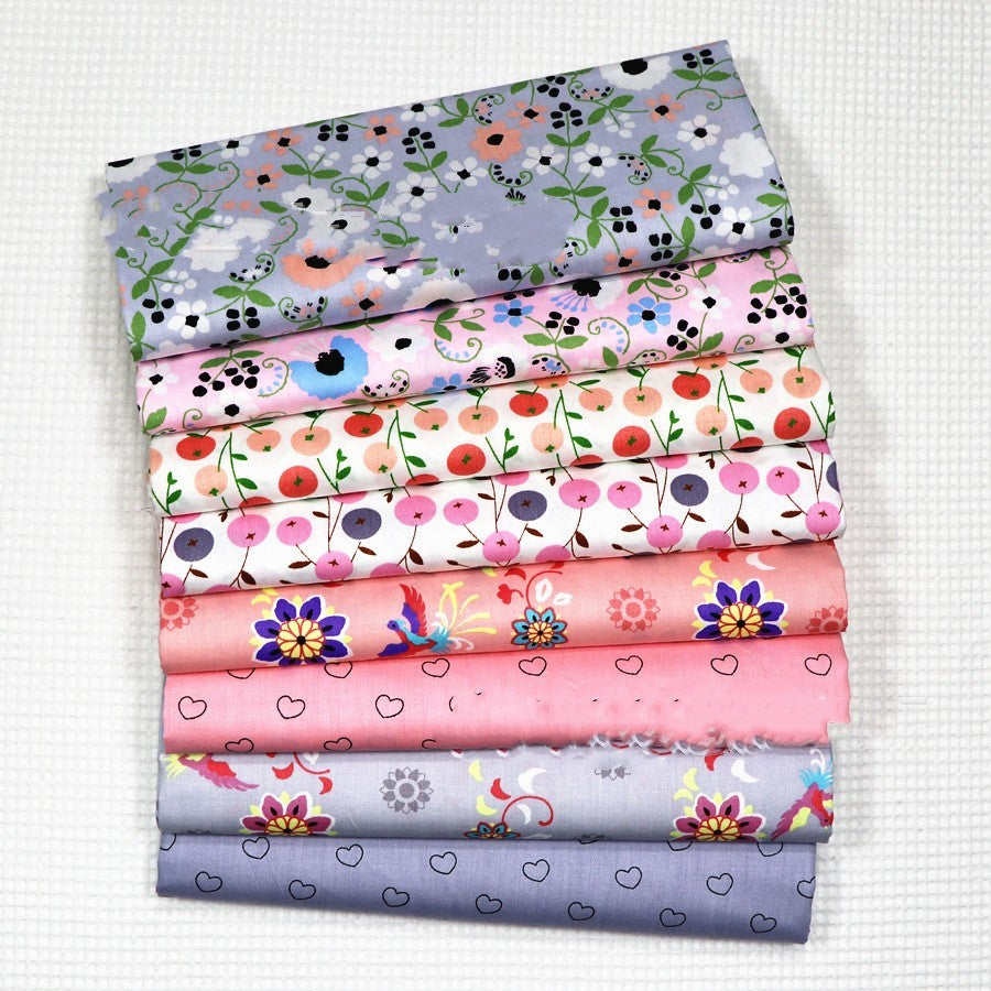 HKM-527379 Floral Cotton Fabric Cover for Baby Bedding and Curtains - 100% Cotton, Water Printed, 160cm Wide