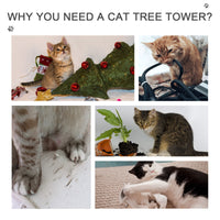 HKM-5274173 Adjustable Height 5-Tier Cat Climbing Tree for Ceiling to Floor with Scratching Posts and Durable Plush Cover