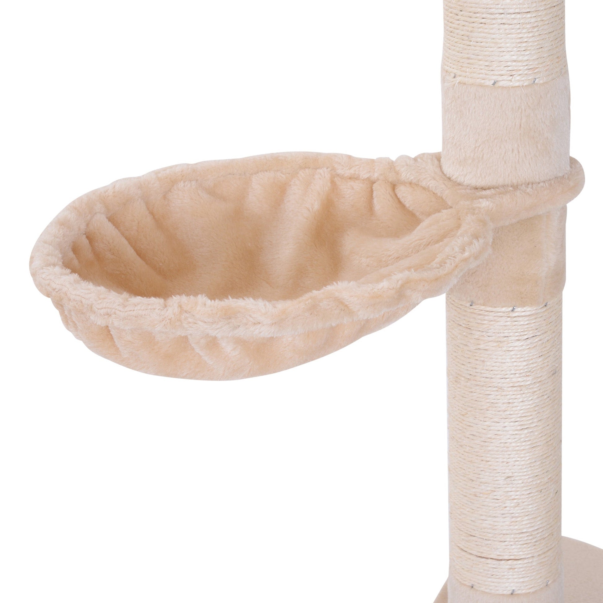 HKM-5274173 Adjustable Height 5-Tier Cat Climbing Tree for Ceiling to Floor with Scratching Posts and Durable Plush Cover
