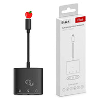 HKM-527443 3 in 1 Lightning to 3.5mm Headphone Jack Adapter with Charging, Music Control, and Calling Function for iPhone