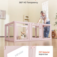 HKM-5274557 Transparent Dog Whelping Box with Window - 60x39x23 Inch Playpen for Medium Dogs