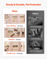 HKM-5274557 Transparent Dog Whelping Box with Window - 60x39x23 Inch Playpen for Medium Dogs