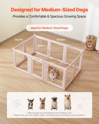 HKM-5274557 Transparent Dog Whelping Box with Window - 60x39x23 Inch Playpen for Medium Dogs