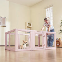 HKM-5274557 Transparent Dog Whelping Box with Window - 60x39x23 Inch Playpen for Medium Dogs