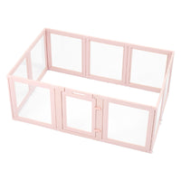 HKM-5274557 Transparent Dog Whelping Box with Window - 60x39x23 Inch Playpen for Medium Dogs