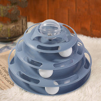 HKM-5275709 Interactive Cat Toy Turntable with Glow-in-the-Dark Balls, 25.5cm Diameter