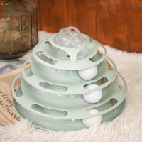 HKM-5275709 Interactive Cat Toy Turntable with Glow-in-the-Dark Balls, 25.5cm Diameter