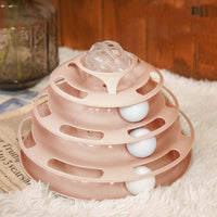 HKM-5275709 Interactive Cat Toy Turntable with Glow-in-the-Dark Balls, 25.5cm Diameter