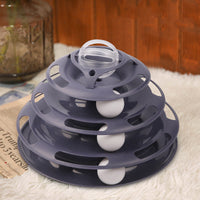 HKM-5275709 Interactive Cat Toy Turntable with Glow-in-the-Dark Balls, 25.5cm Diameter