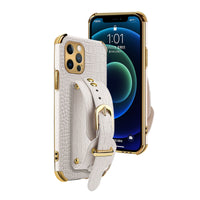 HKM-527635 6D Leather Pattern Phone Case for iPhone Models - Solid Color & Geometric Design