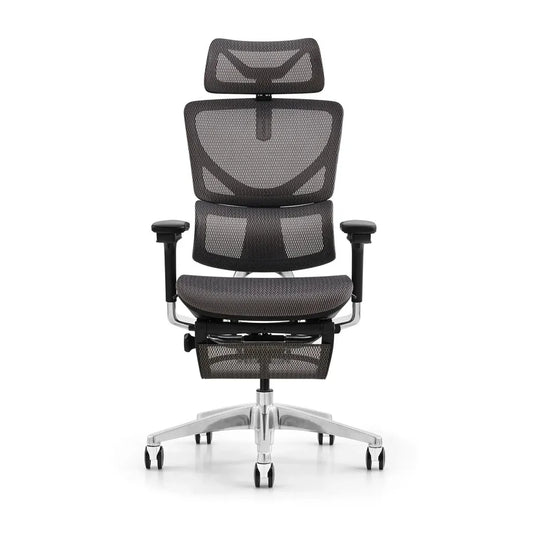 HKM-527635 Ergonomic Mesh Office Chair with Footrest and Adjustable Recline for Comfortable Back Support