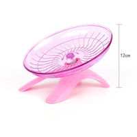 HKM-5276861 Hamster Frisbee Running Wheel - Mute Flying Disc for Small Pets, 18x12cm, Plastic and Steel, Easy to Clean