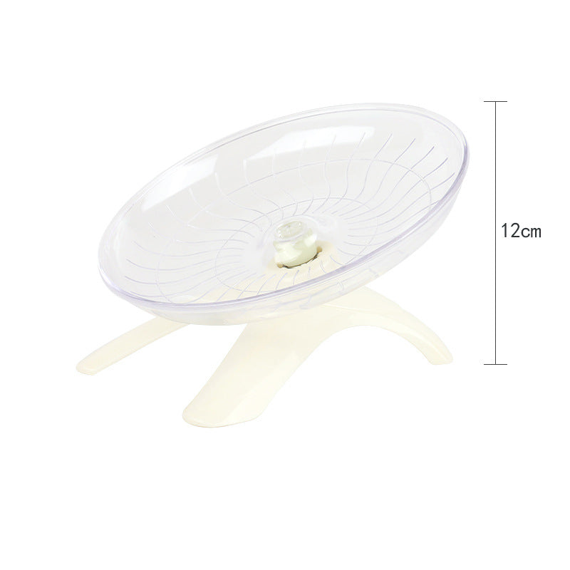 HKM-5276861 Hamster Frisbee Running Wheel - Mute Flying Disc for Small Pets, 18x12cm, Plastic and Steel, Easy to Clean