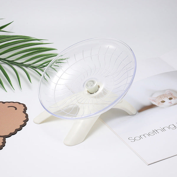 HKM-5276861 Hamster Frisbee Running Wheel - Mute Flying Disc for Small Pets, 18x12cm, Plastic and Steel, Easy to Clean