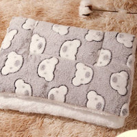 HKM-5277501 Cat Four Seasons Mat Blanket - Cozy Double-Sided Lamb Wool & Flannel Options in Various Colors and Sizes