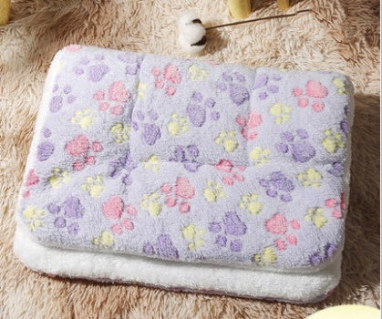 HKM-5277501 Cat Four Seasons Mat Blanket - Cozy Double-Sided Lamb Wool & Flannel Options in Various Colors and Sizes