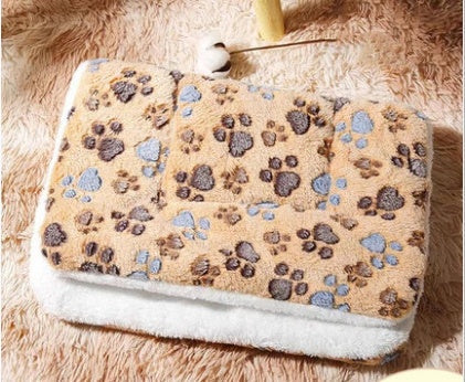 HKM-5277501 Cat Four Seasons Mat Blanket - Cozy Double-Sided Lamb Wool & Flannel Options in Various Colors and Sizes