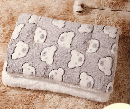 HKM-5277501 Cat Four Seasons Mat Blanket - Cozy Double-Sided Lamb Wool & Flannel Options in Various Colors and Sizes
