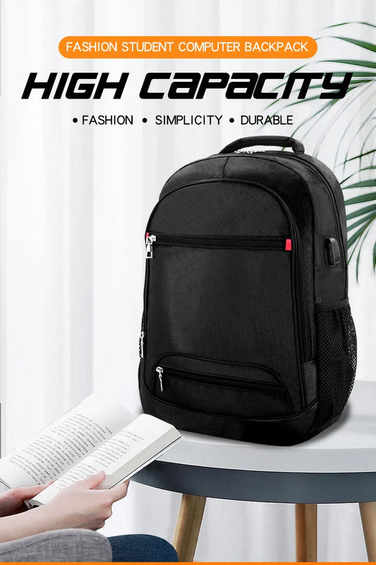 HKM-527763 Large Capacity USB Backpack for School and Laptops - Durable and Functional Backpack for Teens and Boys