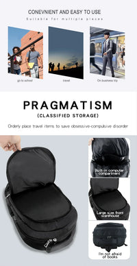 HKM-527763 Large Capacity USB Backpack for School and Laptops - Durable and Functional Backpack for Teens and Boys