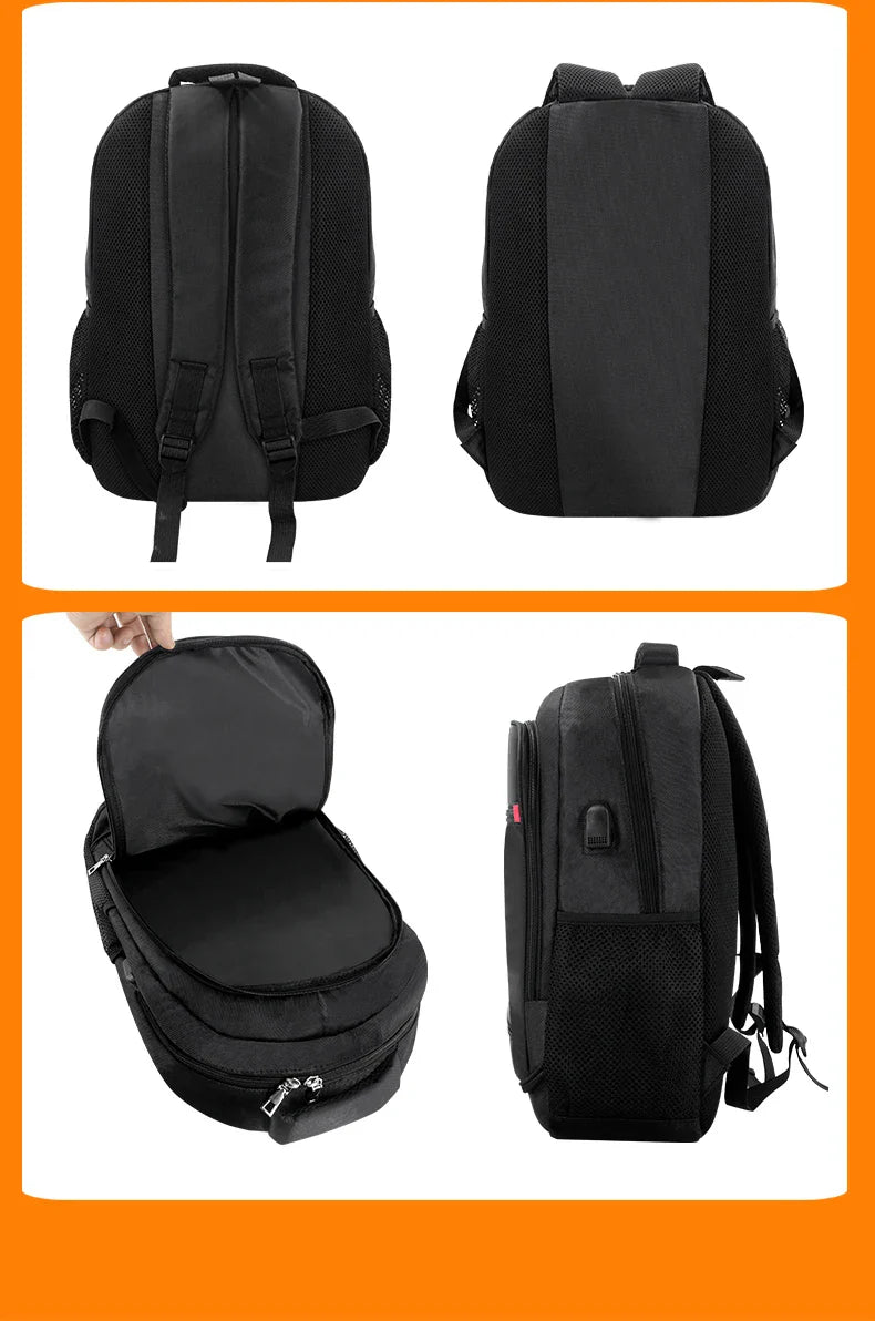 HKM-527763 Large Capacity USB Backpack for School and Laptops - Durable and Functional Backpack for Teens and Boys