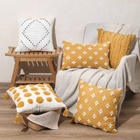 HKM-527763 Scandinavian Style Tufted Pillowcase with Geometric Patterns - Multiple Color Options Available, 45x45cm & 30x50cm
