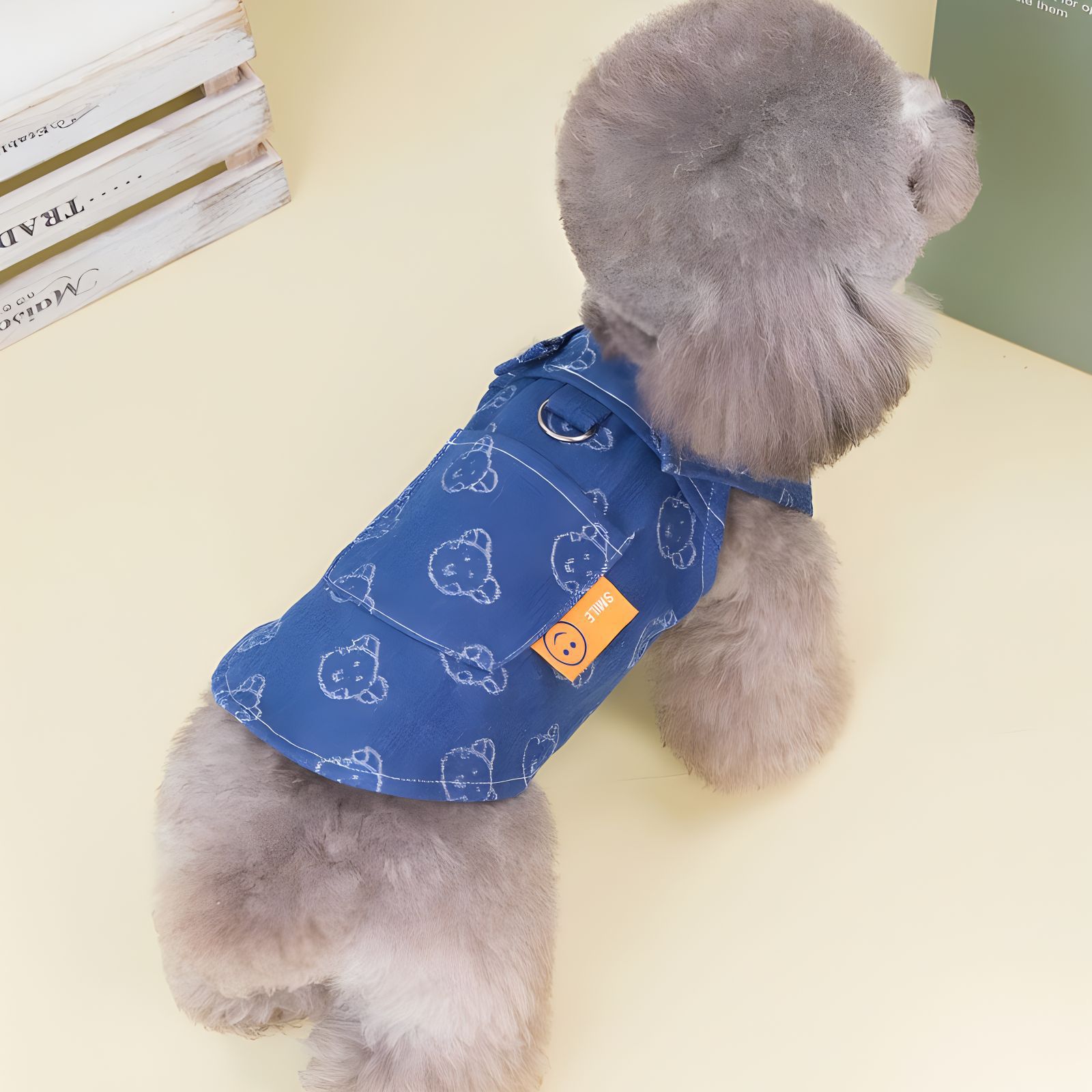 HKM-5278269 Denim Princess Dress for Small Dogs – Spring and Autumn Fashionable Pet Outfit