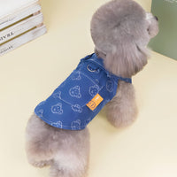 HKM-5278269 Denim Princess Dress for Small Dogs – Spring and Autumn Fashionable Pet Outfit