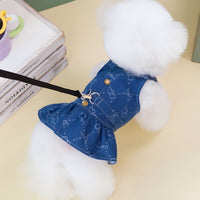 HKM-5278269 Denim Princess Dress for Small Dogs – Spring and Autumn Fashionable Pet Outfit