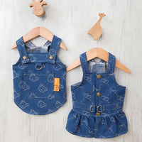 HKM-5278269 Denim Princess Dress for Small Dogs – Spring and Autumn Fashionable Pet Outfit