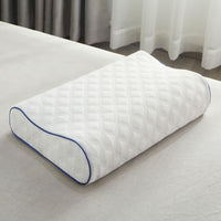 HKM-527827 Natural Latex Cervical Neck Support Pillow - Available in Water Ripple and Diamond Plaid, Multiple Sizes