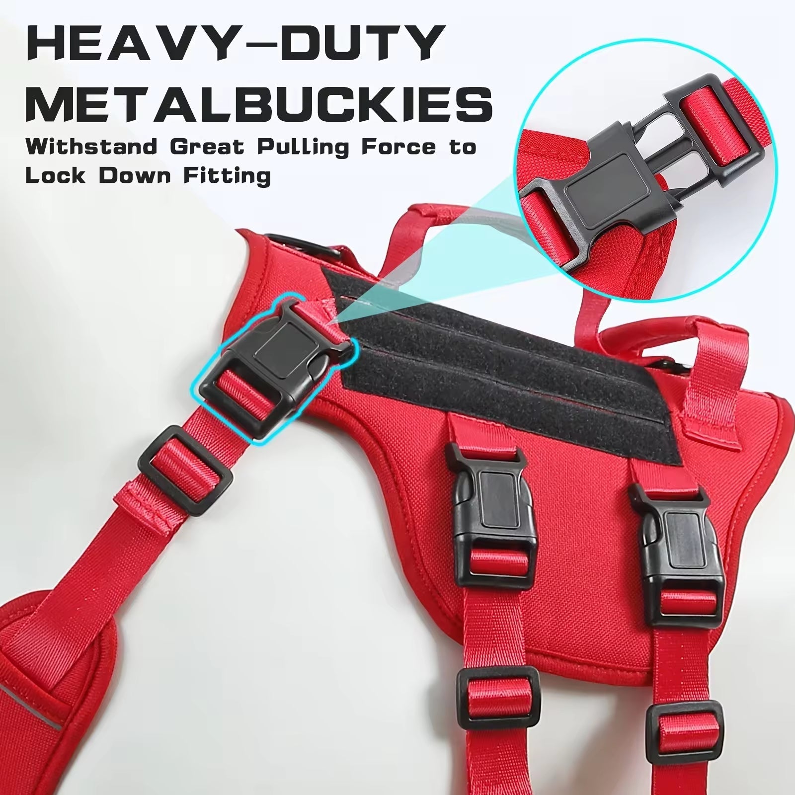 HKM-5278653 Durable Adjustable Tactical Dog Harness with Dual Handles for Large Dogs