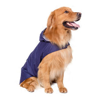 HKM-5279037 Waterproof Pet Raincoat Poncho for Large Dogs - Reflective Nylon, Blue/Red/Yellow, Sizes 3XL-6XL