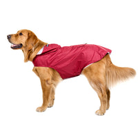 HKM-5279037 Waterproof Pet Raincoat Poncho for Large Dogs - Reflective Nylon, Blue/Red/Yellow, Sizes 3XL-6XL