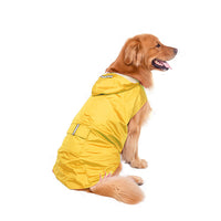 HKM-5279037 Waterproof Pet Raincoat Poncho for Large Dogs - Reflective Nylon, Blue/Red/Yellow, Sizes 3XL-6XL