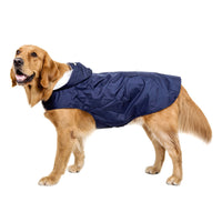 HKM-5279037 Waterproof Pet Raincoat Poncho for Large Dogs - Reflective Nylon, Blue/Red/Yellow, Sizes 3XL-6XL
