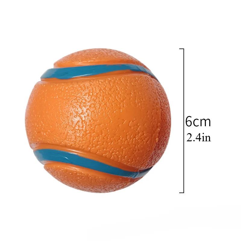 HKM-5279293 Durable Rubber Inflatable Ball for Dogs and Cats - Chew Toy in Orange, 5cm & 6cm Sizes