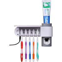 HKM-527955 Ultraviolet Toothbrush Sterilizer and Automatic Toothpaste Squeezer in White