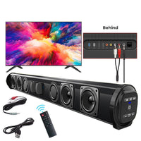 HKM-528019 Wireless Bluetooth Home Theater Audio Strip Speaker - 5W, 2000mAh Battery, Remote Control, FM Radio, 6-Hour Playtime