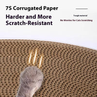 HKM-5280317 2-in-1 Cat Scratch Board and Nest Tunnel Toy in White Transparent, PVC & Corrugated Board, 58x45x23cm