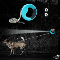 HKM-5280445 LED Automatic Telescopic Traction Rope for Pets - Rechargeable with Ergonomic Handle, 0.5*200 cm, Available in Blue, White, Pink