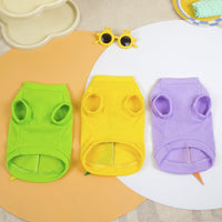 HKM-5281213 Cartoon-Style Polyester Dog Clothing in Purple, Yellow, Green - Sizes S to XXL