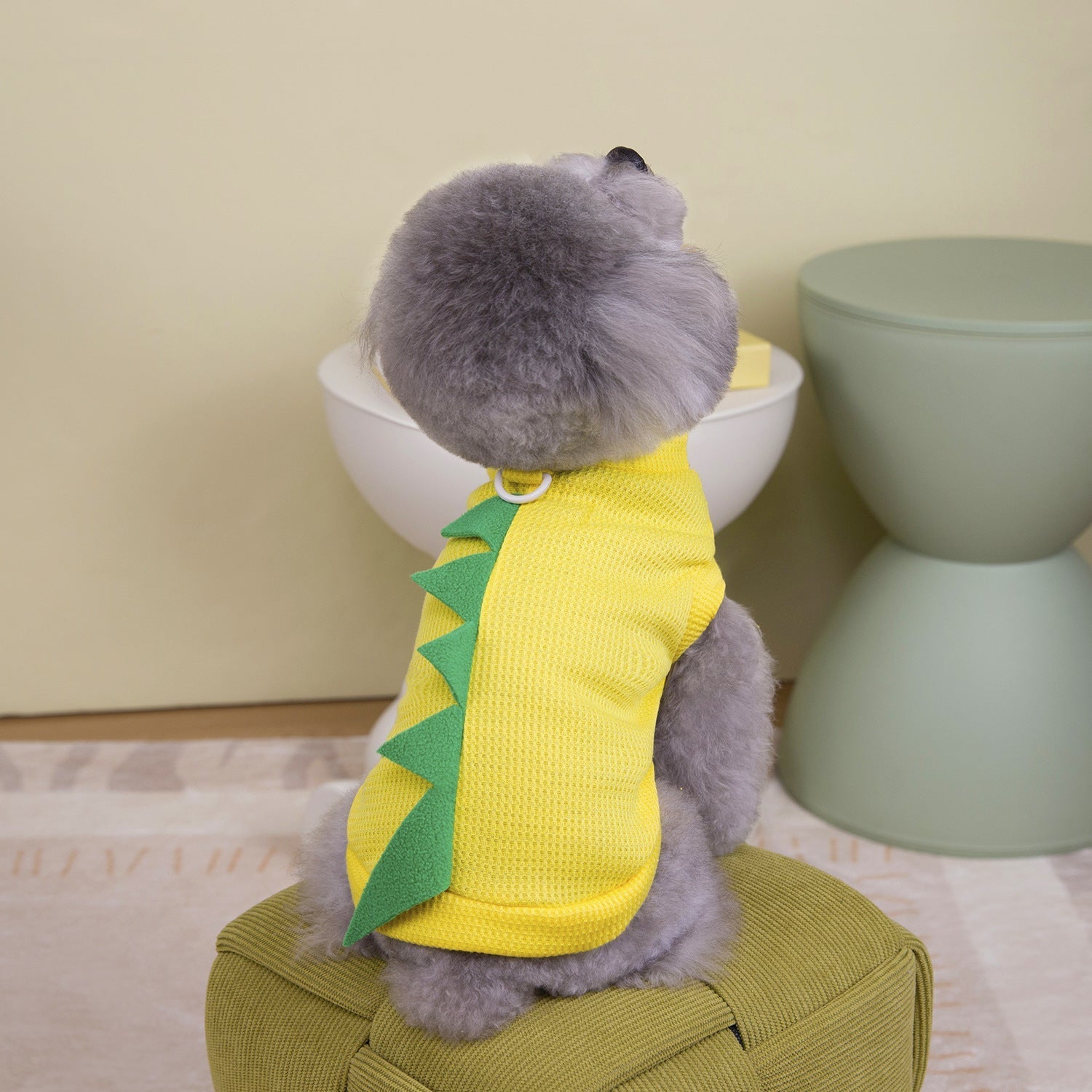 HKM-5281213 Cartoon-Style Polyester Dog Clothing in Purple, Yellow, Green - Sizes S to XXL