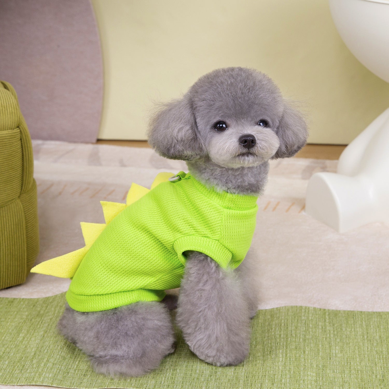 HKM-5281213 Cartoon-Style Polyester Dog Clothing in Purple, Yellow, Green - Sizes S to XXL