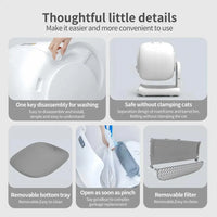 HKM-528147 Intelligent Self-Cleaning Cat Litter Box with Gravity Sensor Monitoring System