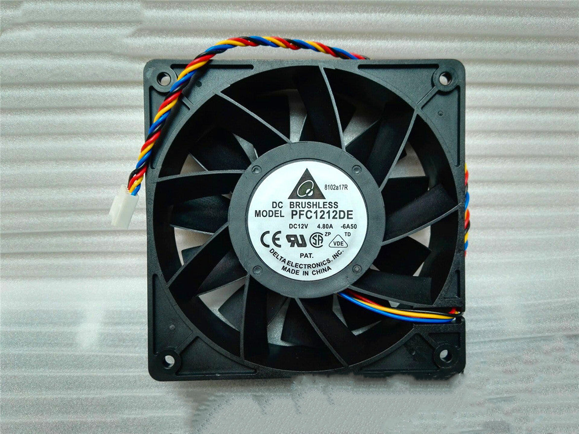 HKM-528211 Delta 120mm Cooling Fan, Model PFC1212DE, DC12V, 5520 RPM, 252.85 CFM Airflow, PWM Speed Control