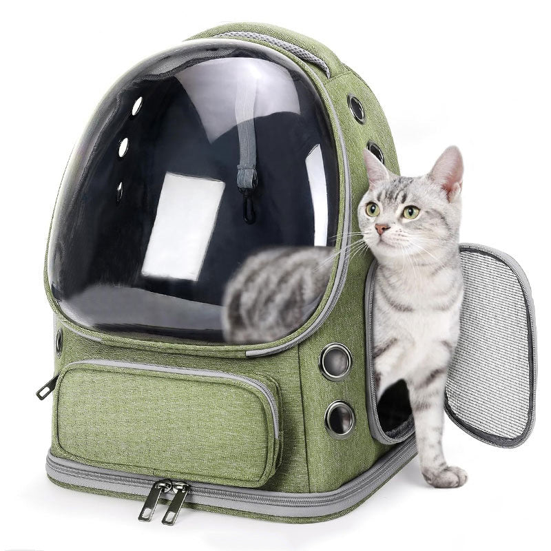 HKM-5282877 Portable Transparent Space Capsule Pet Backpack for Cats and Small Dogs, Compatible with Pets Up to 6.5kg